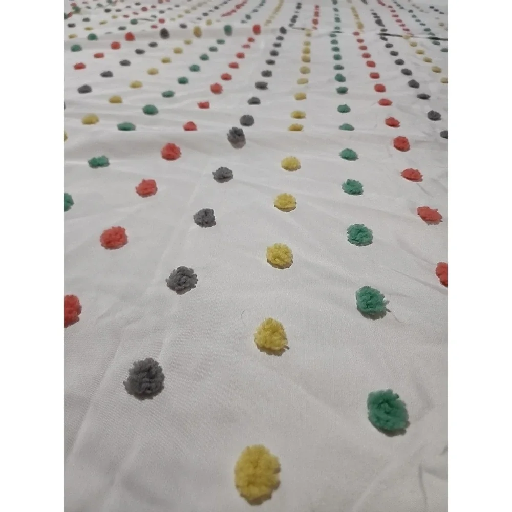 Pom Pom Polkadot Curtain Panels With Valence 50 X 84 Inches Colorful